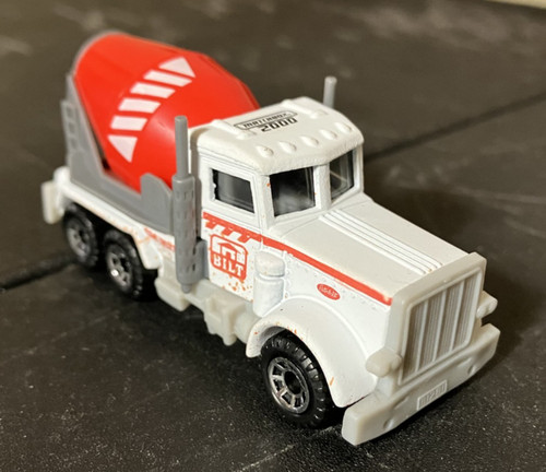 White peterbilt cement mixer - white,