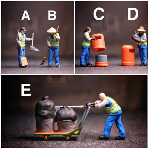Miniature figure cleaning - figure, city